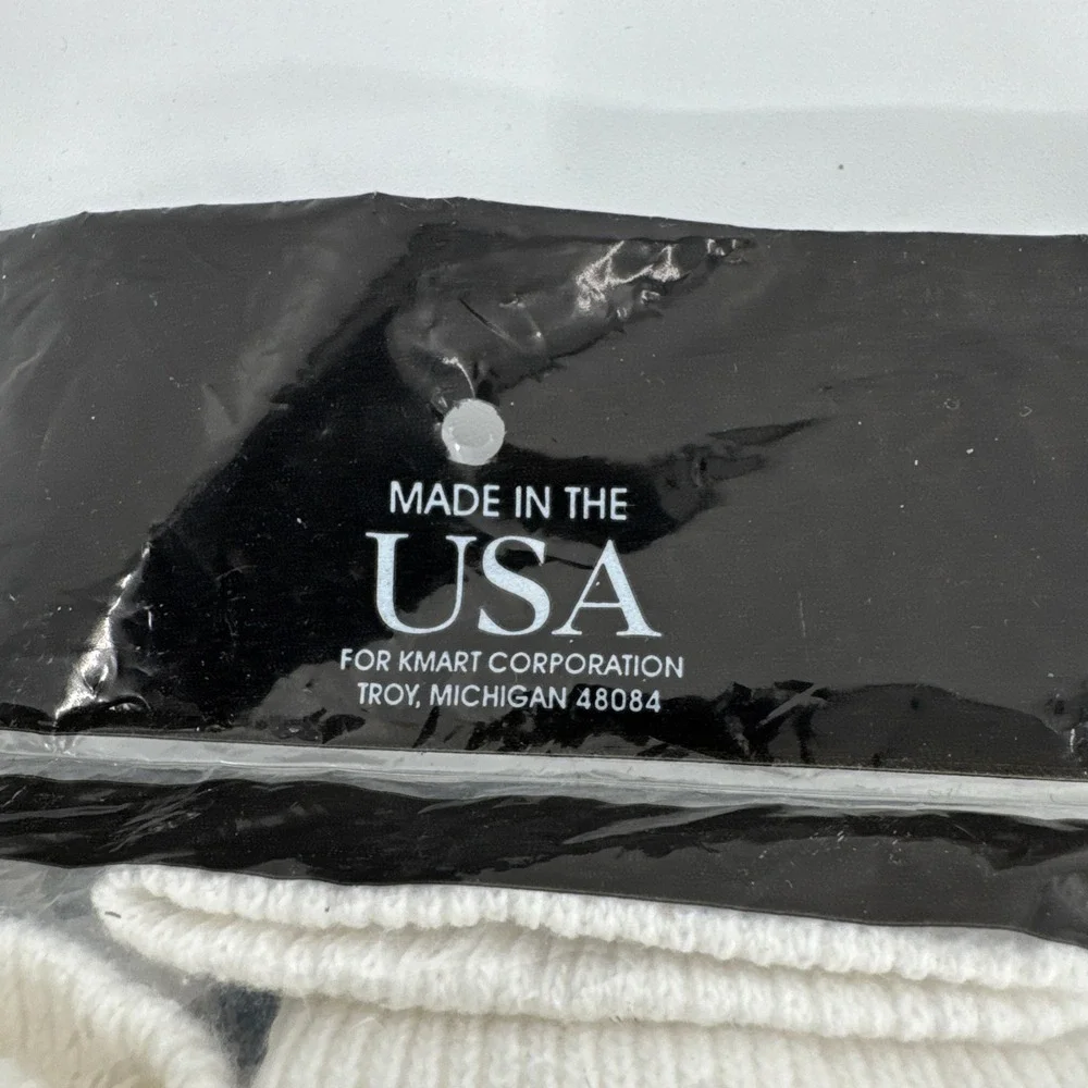 VTG NOS McGregor White Crew Socks 6 Pair Cotton Blend Striped Men 10 13 USA‎ NEW
